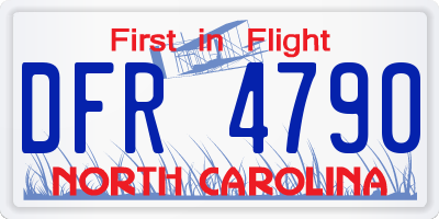 NC license plate DFR4790