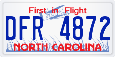 NC license plate DFR4872