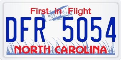 NC license plate DFR5054