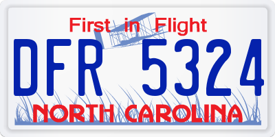 NC license plate DFR5324