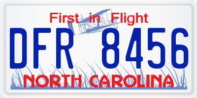 NC license plate DFR8456