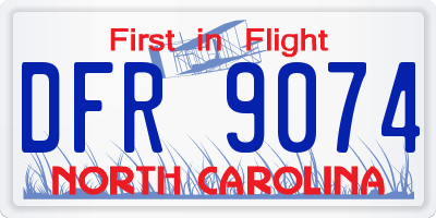 NC license plate DFR9074