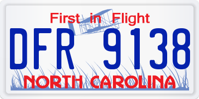 NC license plate DFR9138