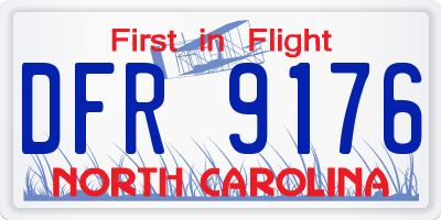 NC license plate DFR9176