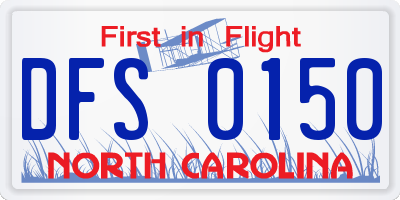 NC license plate DFS0150