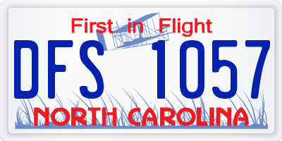 NC license plate DFS1057