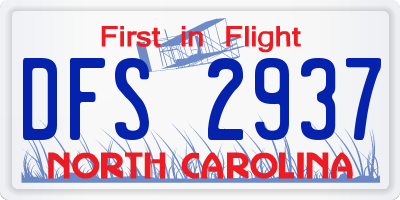 NC license plate DFS2937