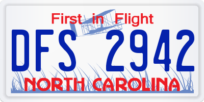 NC license plate DFS2942