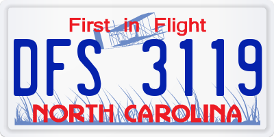 NC license plate DFS3119