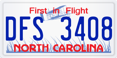 NC license plate DFS3408