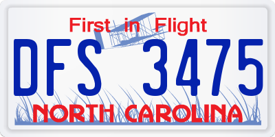 NC license plate DFS3475