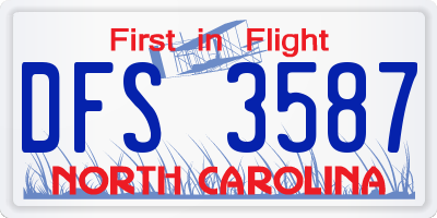 NC license plate DFS3587