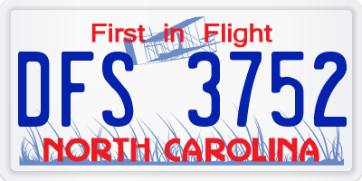 NC license plate DFS3752