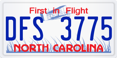 NC license plate DFS3775