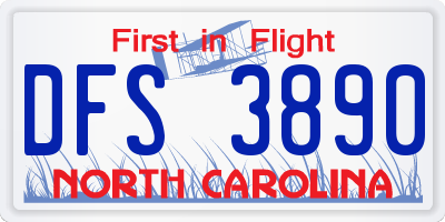 NC license plate DFS3890