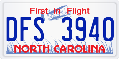 NC license plate DFS3940