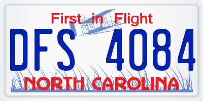 NC license plate DFS4084