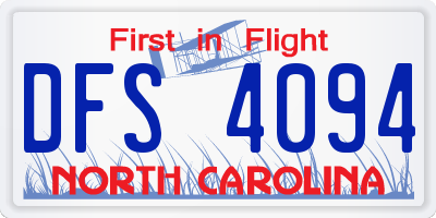 NC license plate DFS4094