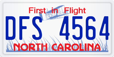 NC license plate DFS4564