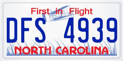NC license plate DFS4939