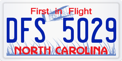 NC license plate DFS5029