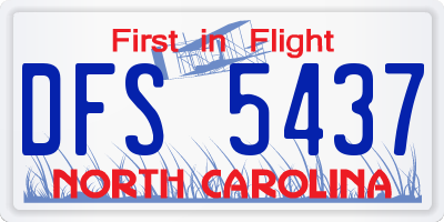 NC license plate DFS5437