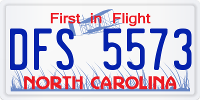 NC license plate DFS5573