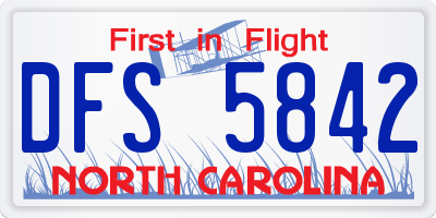 NC license plate DFS5842