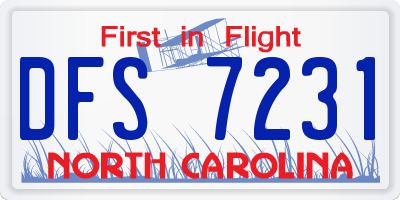 NC license plate DFS7231