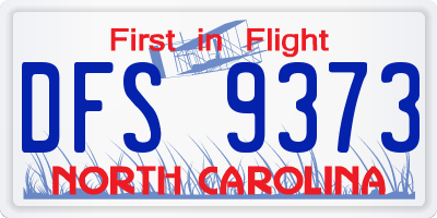 NC license plate DFS9373