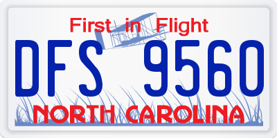 NC license plate DFS9560