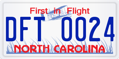 NC license plate DFT0024
