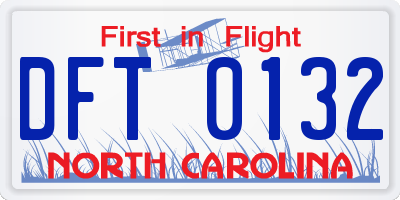 NC license plate DFT0132