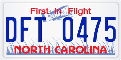NC license plate DFT0475