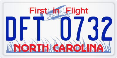 NC license plate DFT0732