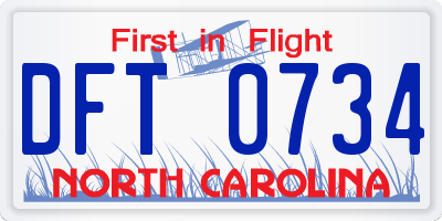 NC license plate DFT0734
