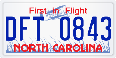 NC license plate DFT0843