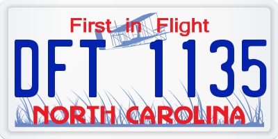 NC license plate DFT1135