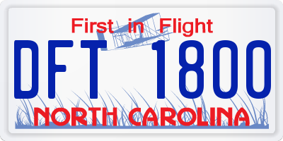 NC license plate DFT1800