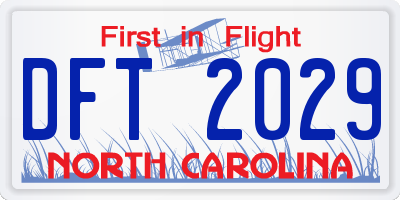 NC license plate DFT2029