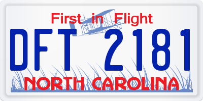 NC license plate DFT2181