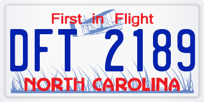 NC license plate DFT2189