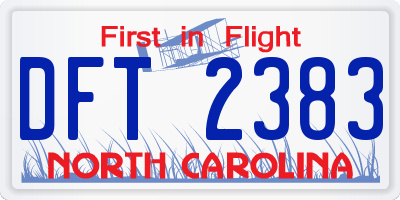 NC license plate DFT2383