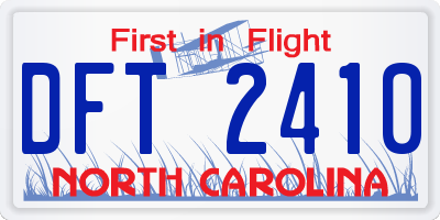 NC license plate DFT2410