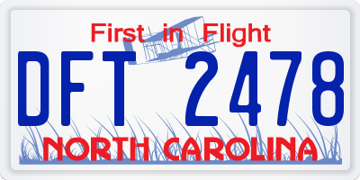 NC license plate DFT2478