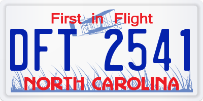 NC license plate DFT2541