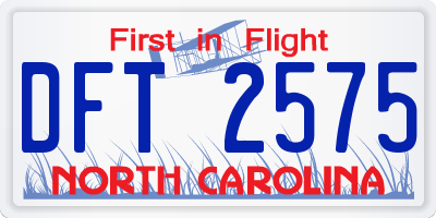 NC license plate DFT2575