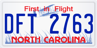 NC license plate DFT2763