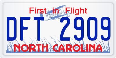 NC license plate DFT2909