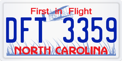 NC license plate DFT3359